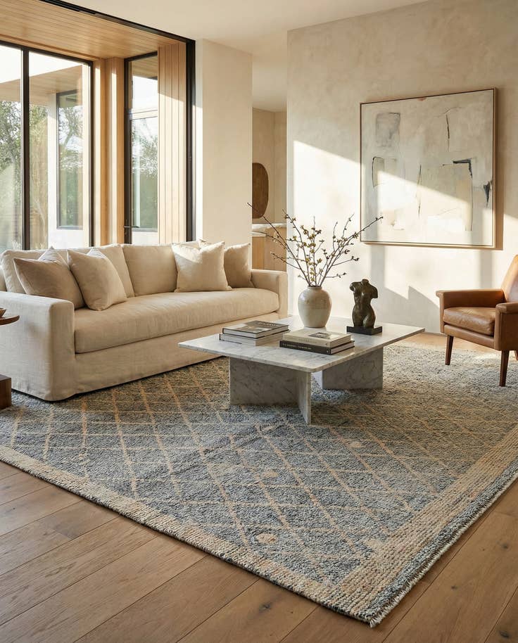 Detail image of 7' 10 x 9' 10 Hand Knotted Darya Wool Rug