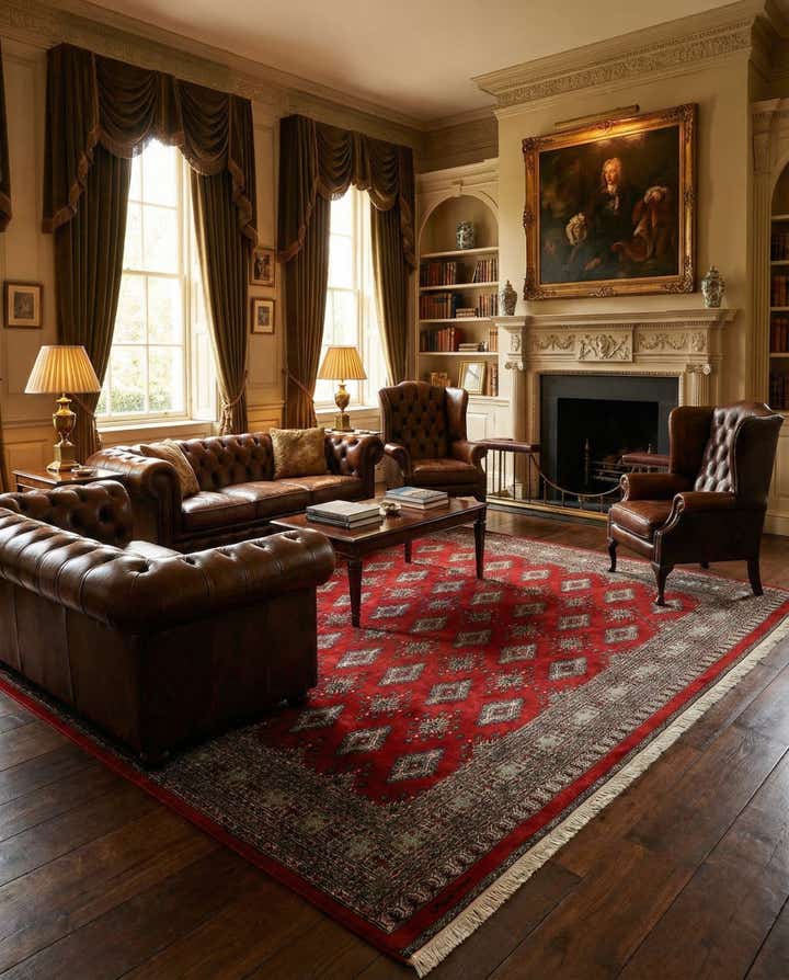 7' 4 x 9' 8 Hand Knotted Bokhara Oriental Wool Rug