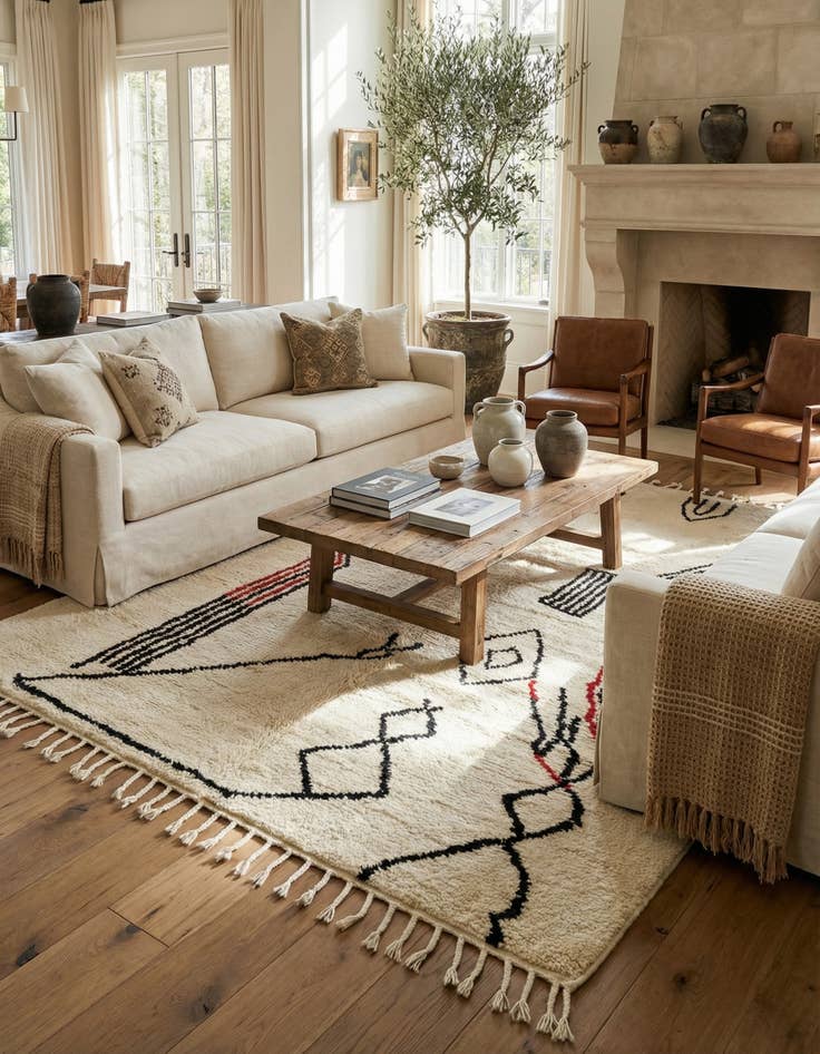 Detail image of 5' x 8' 8  Hand Knotted Moroccan Wool Rug