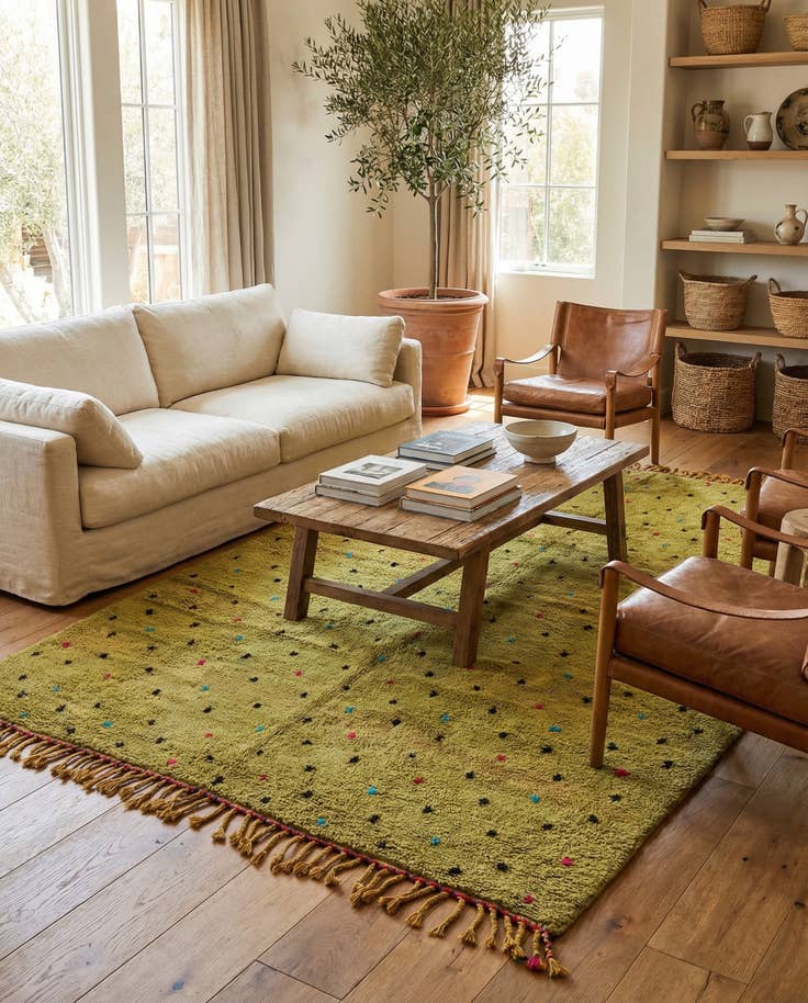 Detail image of 6' 8 x 10' 4 Hand Knotted Moroccan Wool Rug