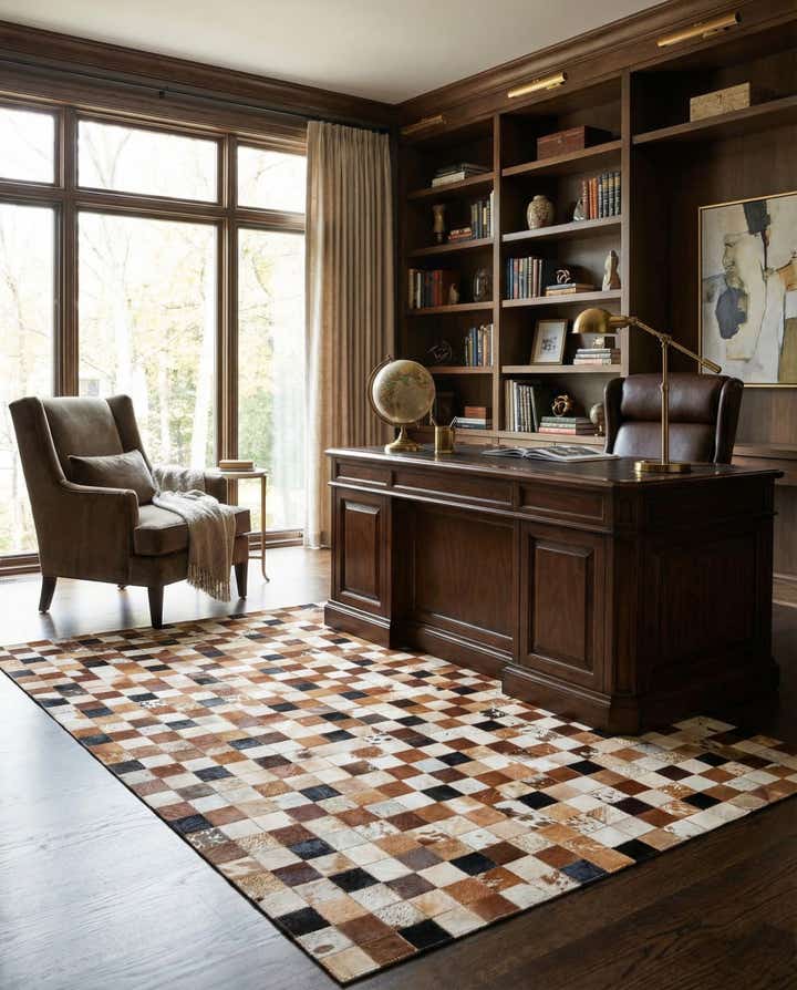 5' x 8' Cowhide Leather Rug