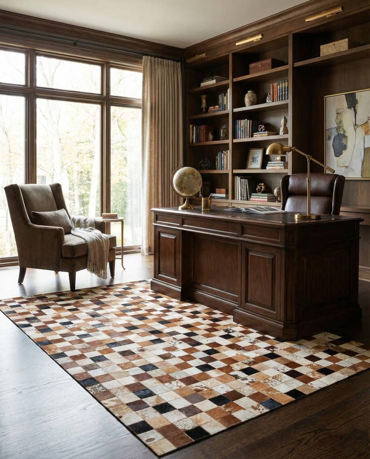 Detail image of 5' x 8' Cowhide Leather Rug