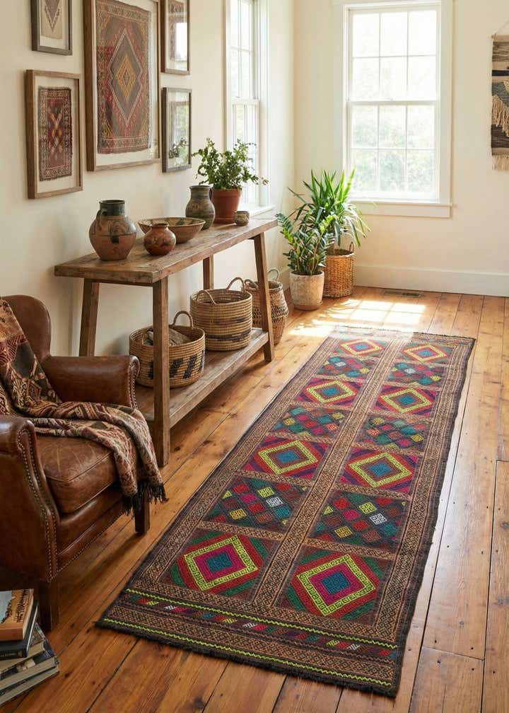 2' 5 x 8' 10 Hand Knotted Kilim Fars Persian Wool Runner Rug