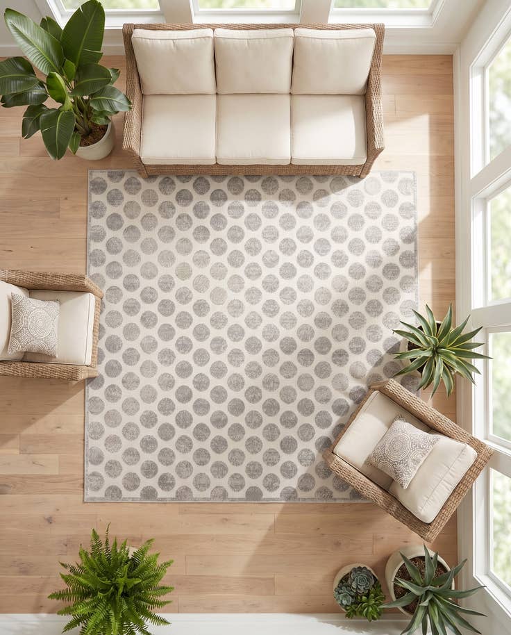 Detail image of 7' 10 x 7' 10 Easy-Clean Sabrina Soto Indoor / Outdoor Square Rug