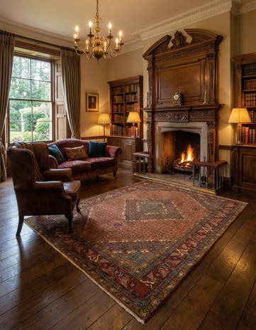 6' 6 x 9' 8 Hand Knotted Yazd Persian Wool Rug
