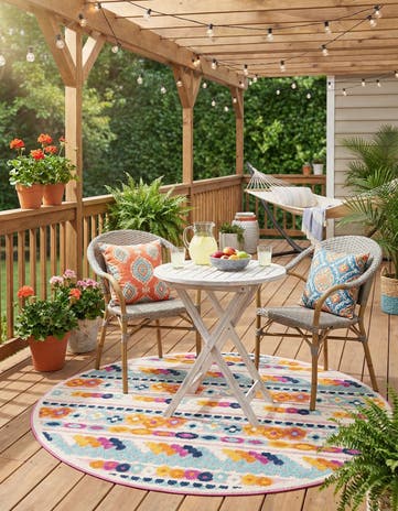 5' 3 x 5' 3 Easy-Clean Aruba Indoor / Outdoor Round Rug
