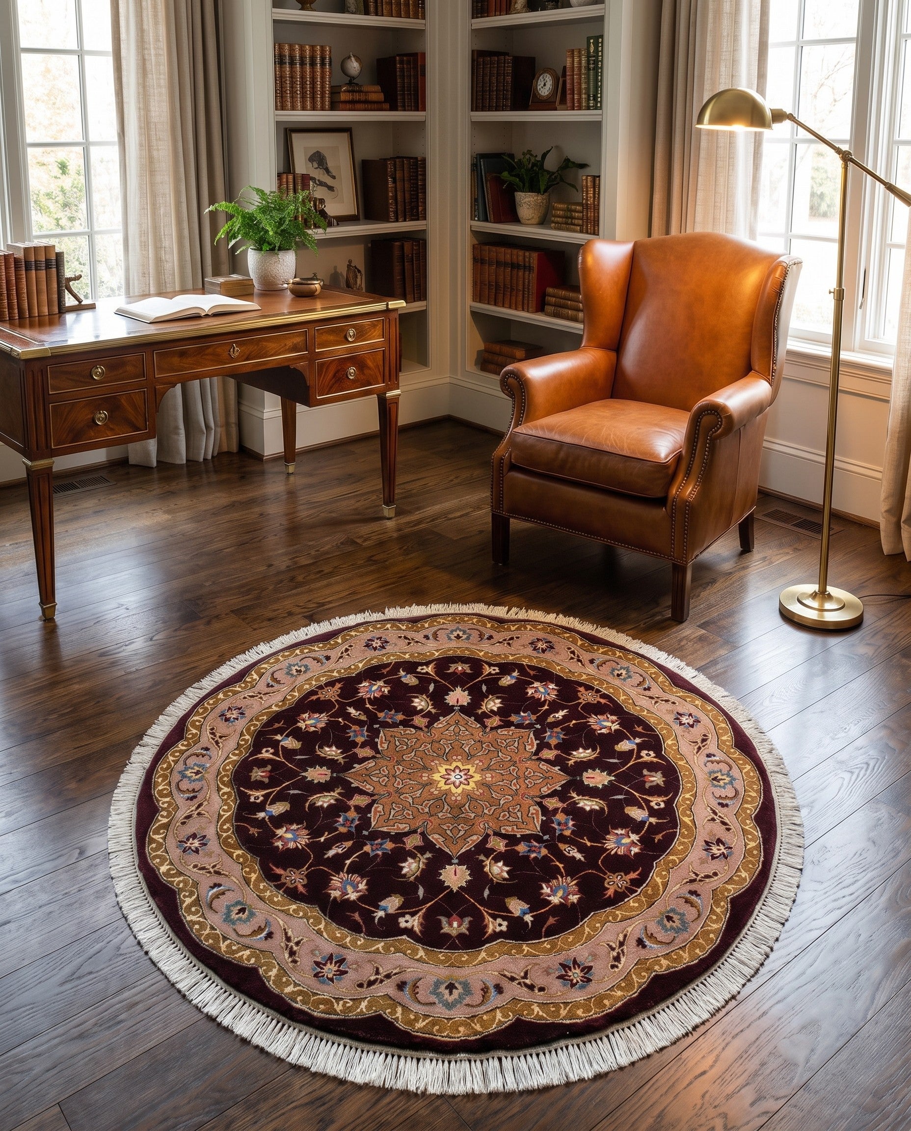 3' 4 x 3' 4 Tabriz Round Rug