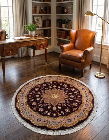 3' 4 x 3' 4 Tabriz Round Rug