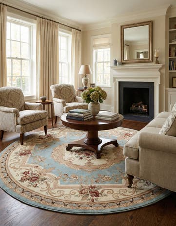 10' x 10' Classic Aubusson Round Rug