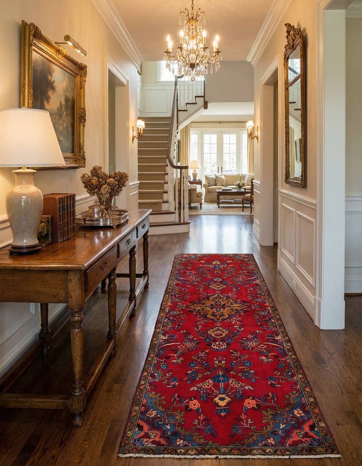 Detail image of 2' 9 x 9' Hamedan Wool Runner Rug