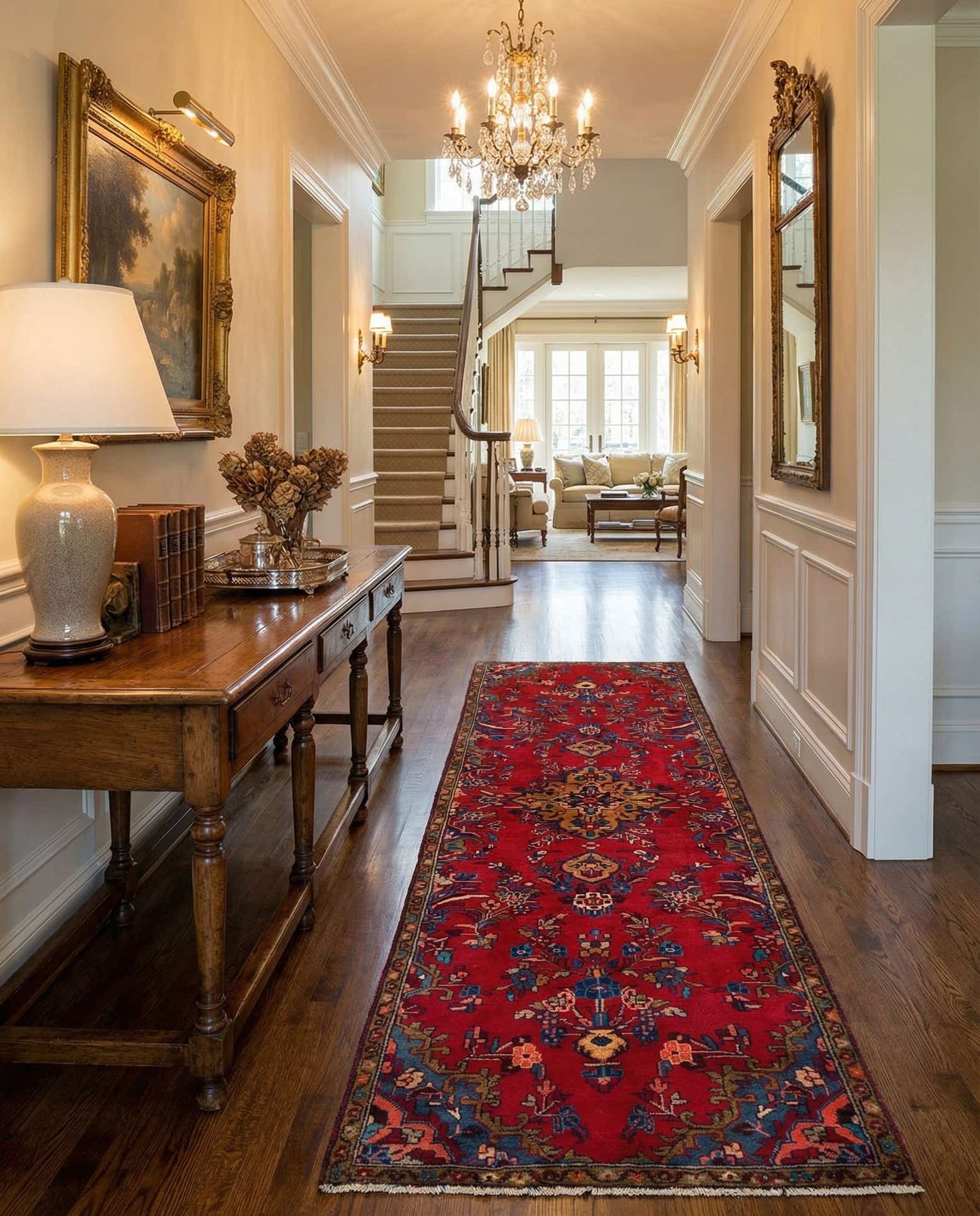 2' 9 x 9' Hamedan Wool Runner Rug