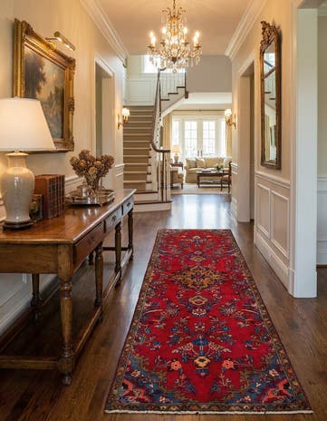 2' 9 x 9' Hamedan Wool Runner Rug