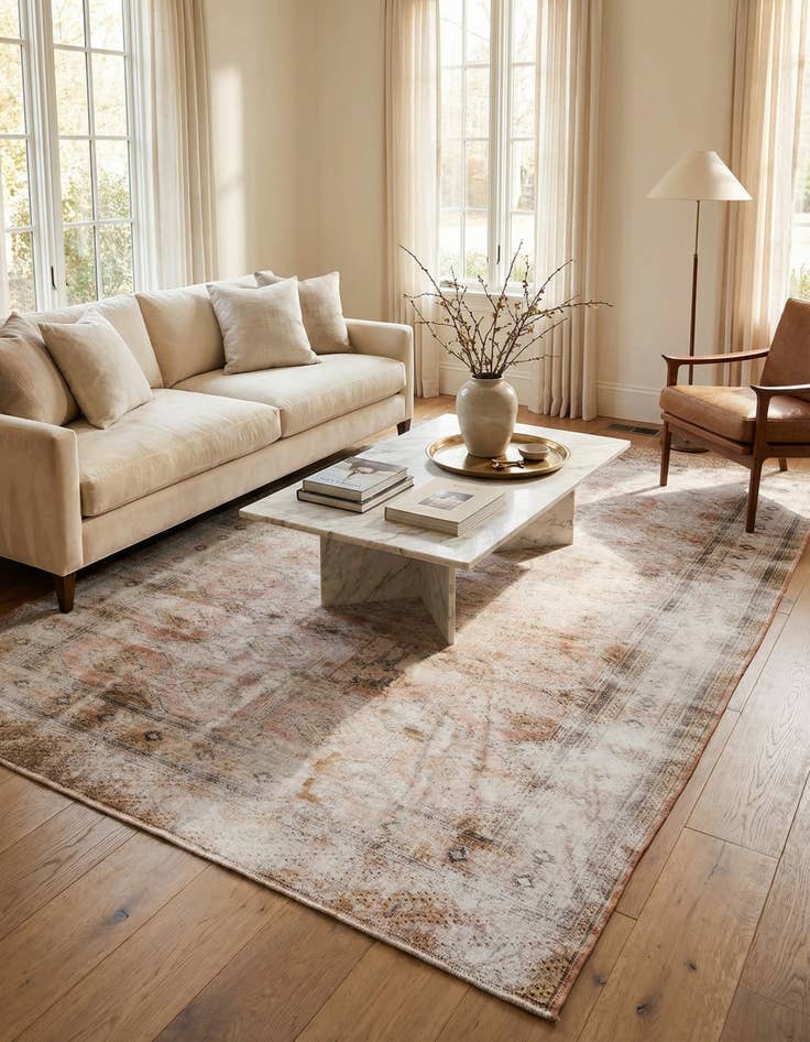 Detail image of 6' 2 x 9' 1  Hand Knotted Ultra Vintage Persian Wool Rug