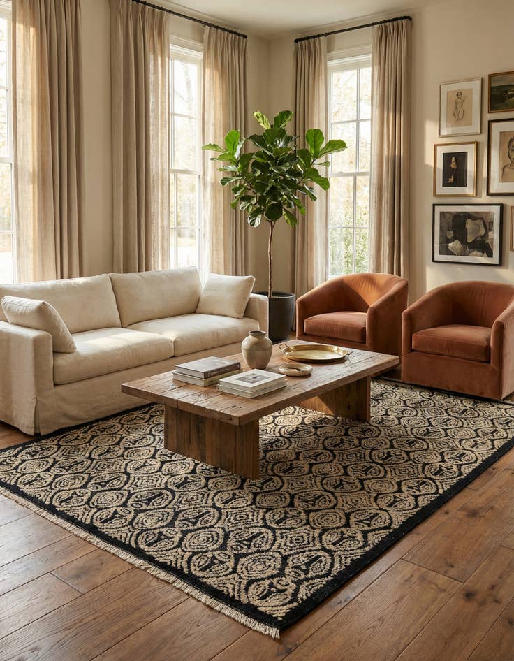 Detail image of 9' 1 x 12' 5  Hand Knotted Darya Wool Rug