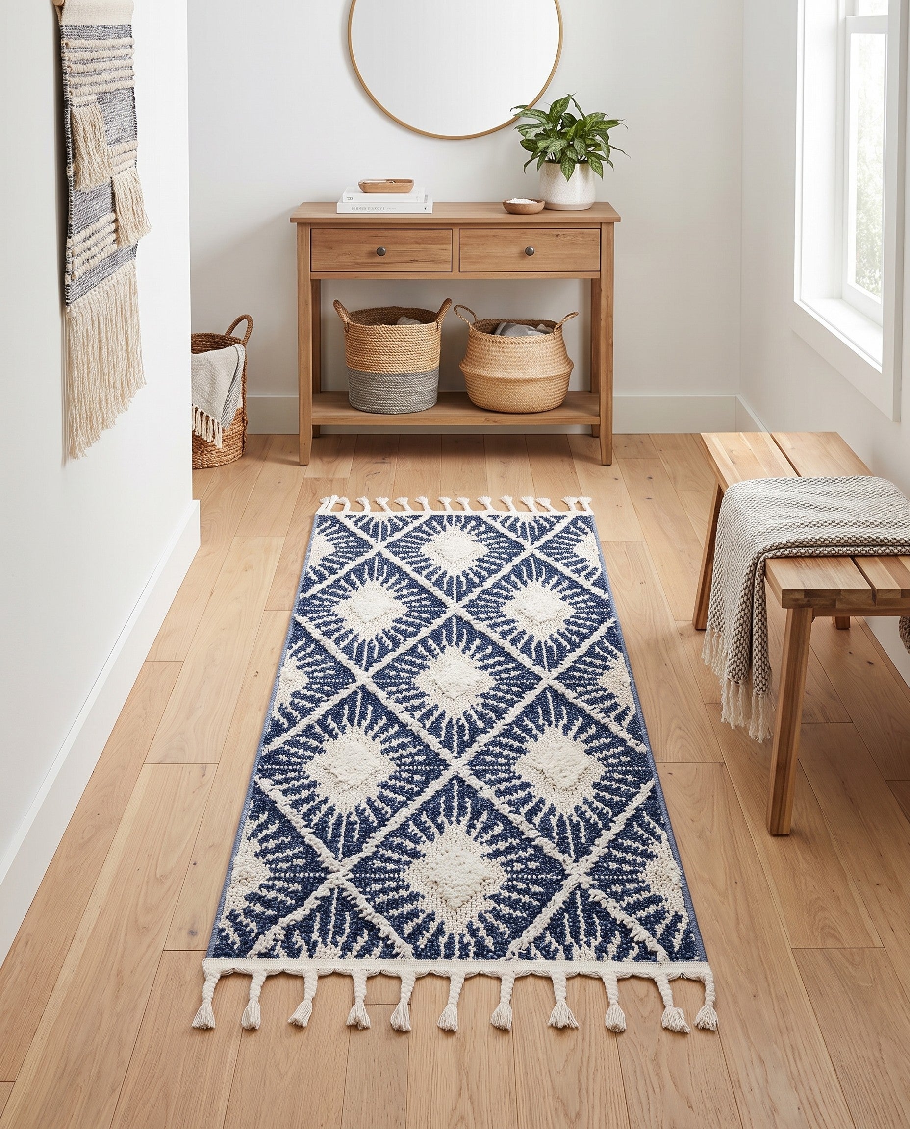 Blue Boho Runner Rug