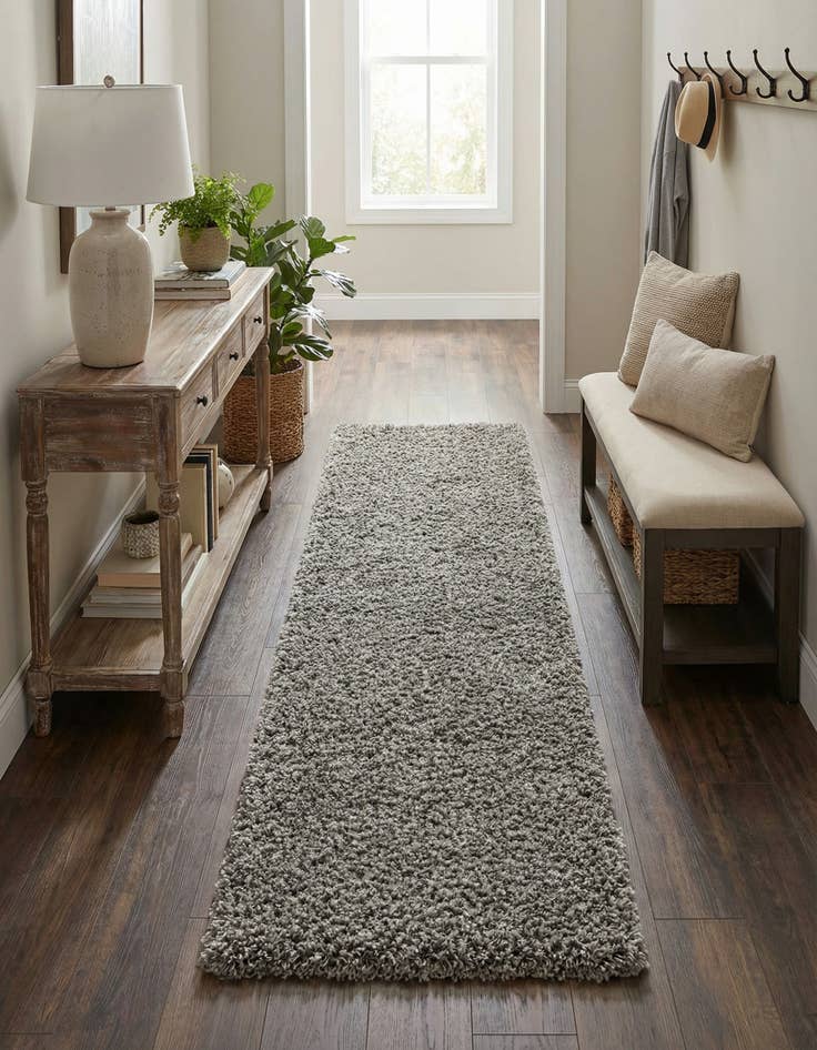 Detail image of  2' 2 x 6' 5 Solid Shag Runner Rug