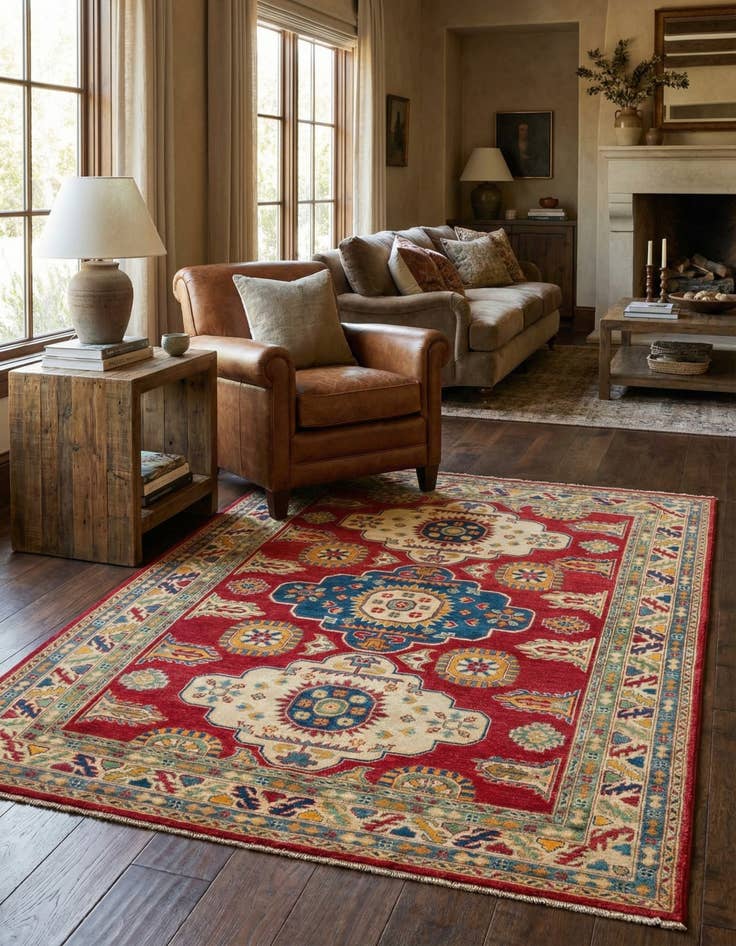 Detail image of 5' 9 x 7' 8  Hand Knotted Kazak Rug