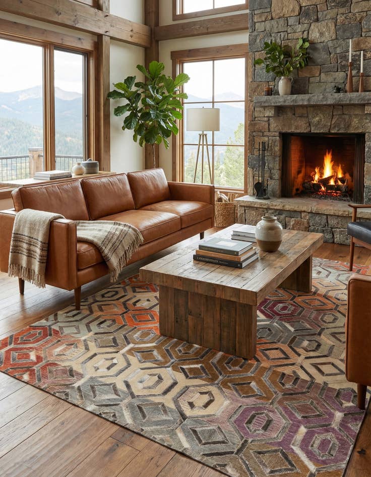 Detail image of 5' x 7' 9 Cowhide Rug