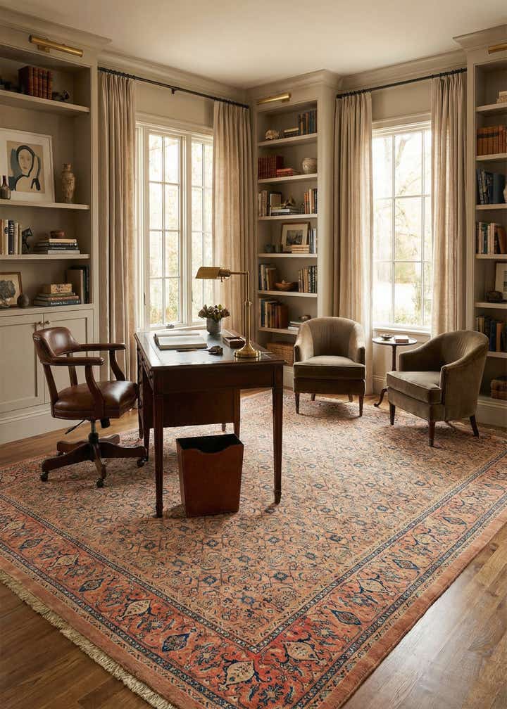 10' 3 x 12' 9 Hand Knotted Farahan Persian Wool Rug