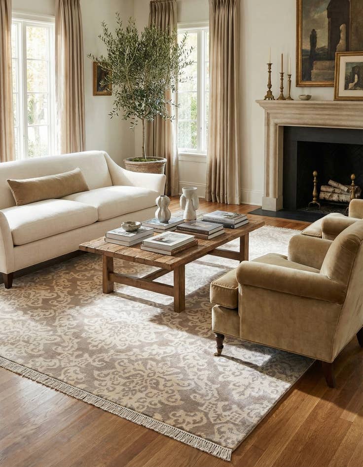 Detail image of 6' 7 x 9' 10  Hand Knotted Darya Wool Rug