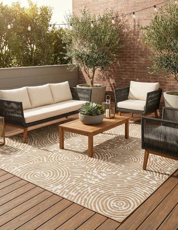 7' 10 x 10' Easy-Clean Modern Indoor / Outdoor Rug