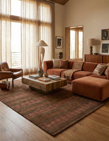 8' 3 x 9' 4 Hand Knotted Modern Manshu Wool Rug