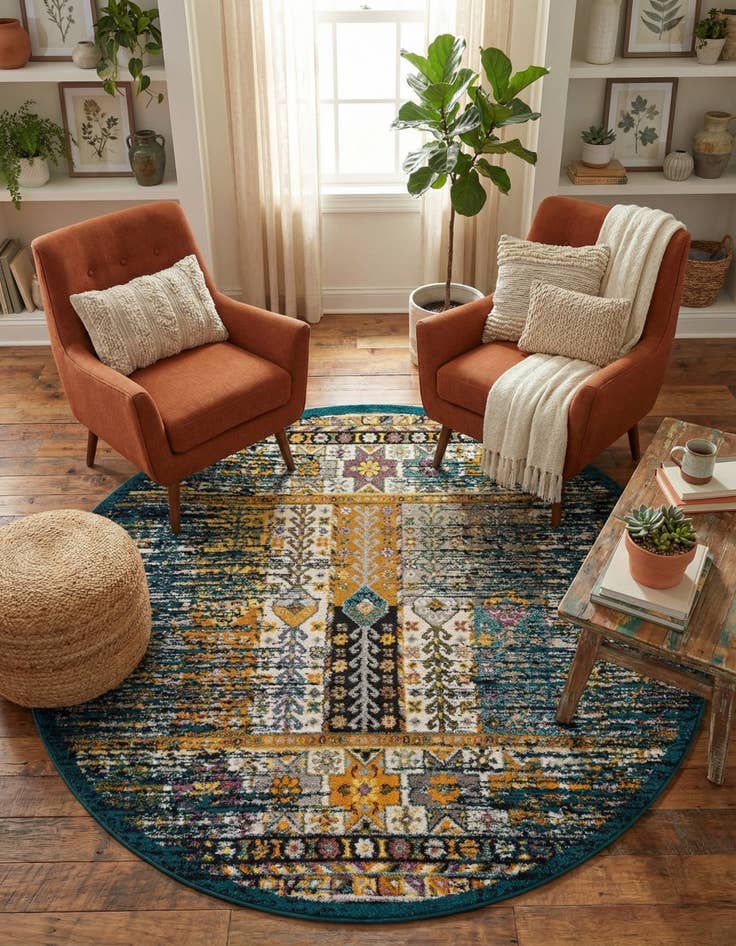 Detail image of 7' 10 x 7' 10 Carrington Round Rug