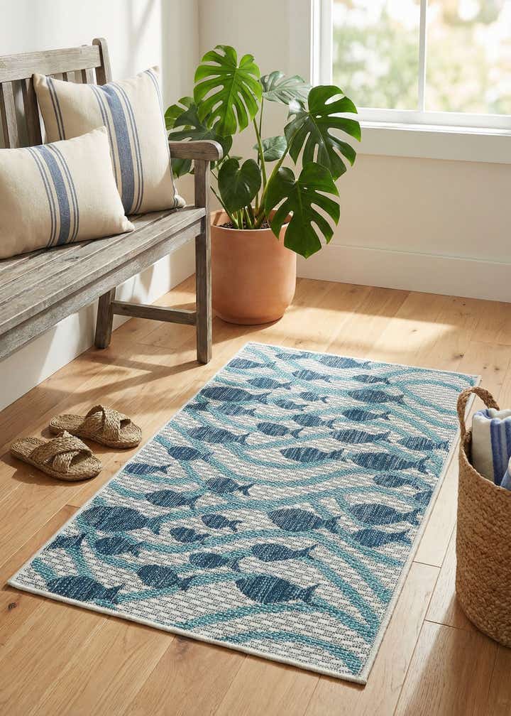 2' x 3' 1 Easy-Clean Coastal Indoor / Outdoor Rug