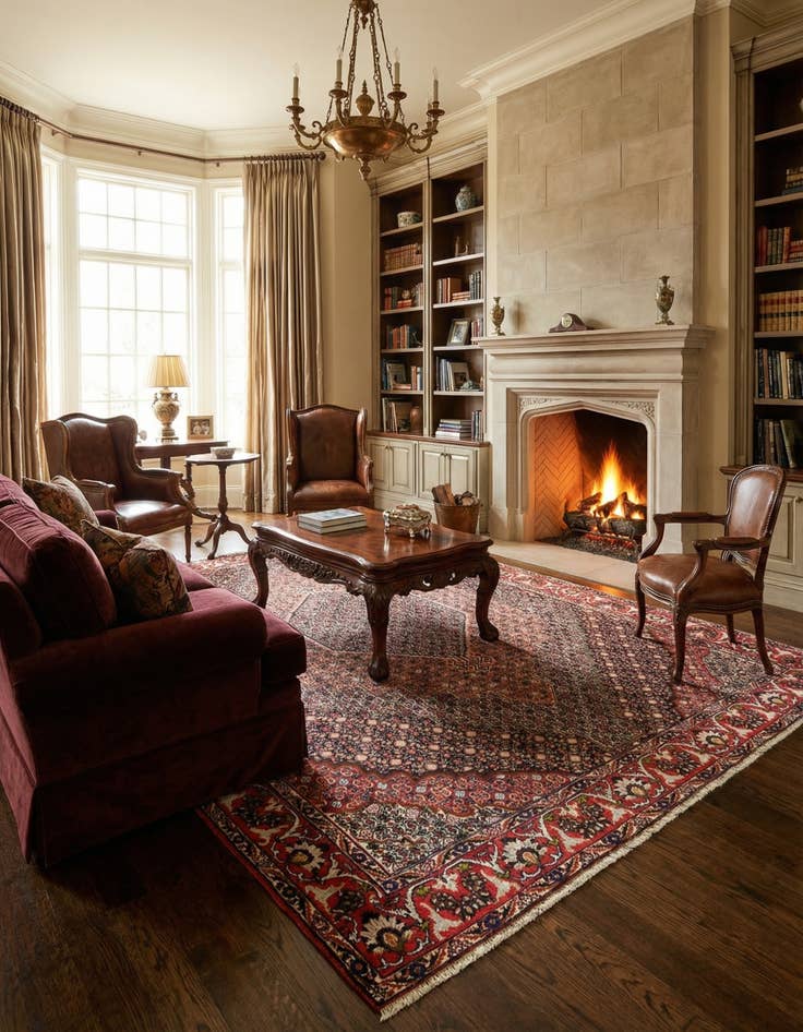 Detail image of 6' 8 x 9' Ardabil Wool Rug