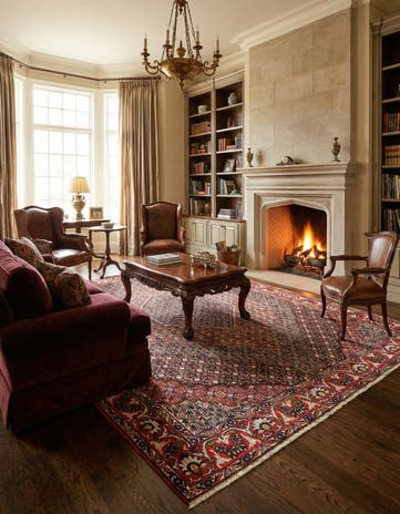 6' 8 x 9' Ardabil Wool Rug