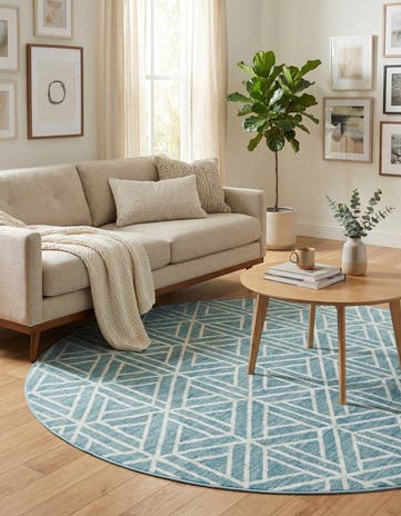 8' x 8' Lattice Trellis Round Rug
