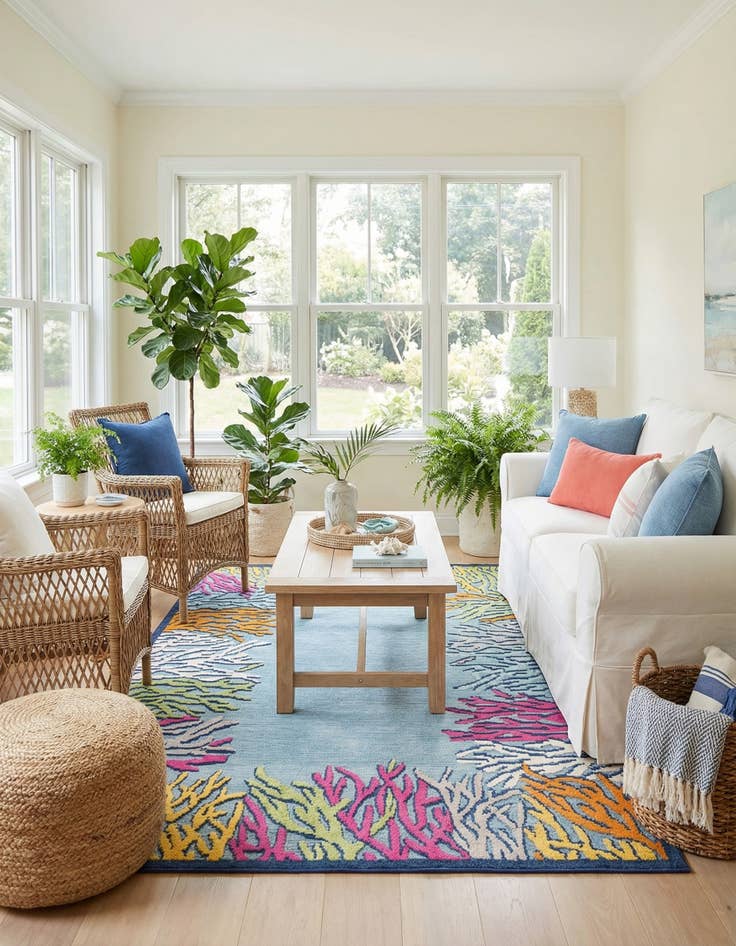 Detail image of 5' x 7' 7  Washable  Indoor / Outdoor Rug