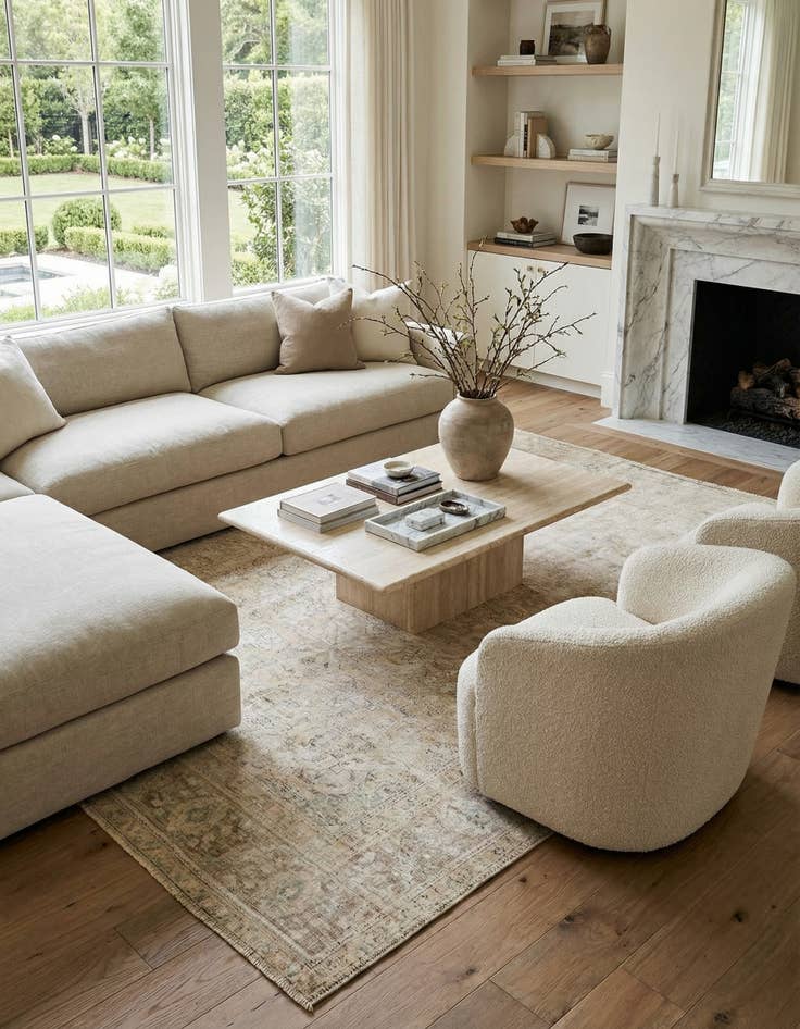 Detail image of  6' 8 x 9' 9  Hand Knotted Ultra Vintage Persian Wool Rug