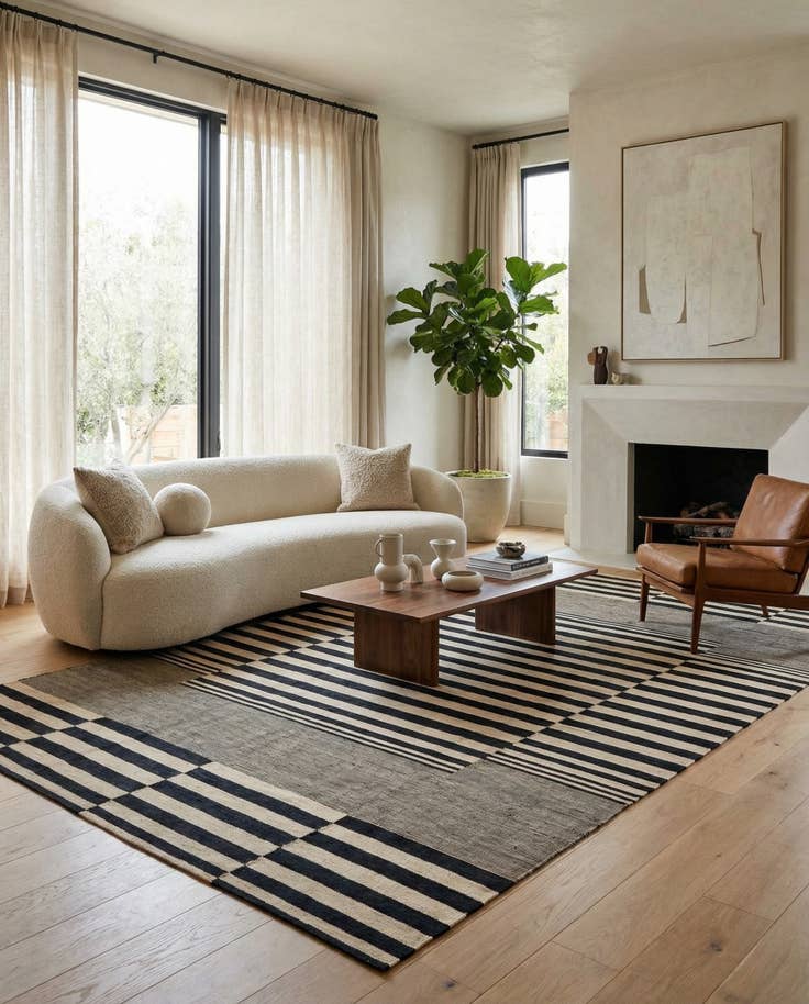 Detail image of 7' x 10' Hand Woven Kilim Modern Wool Rug