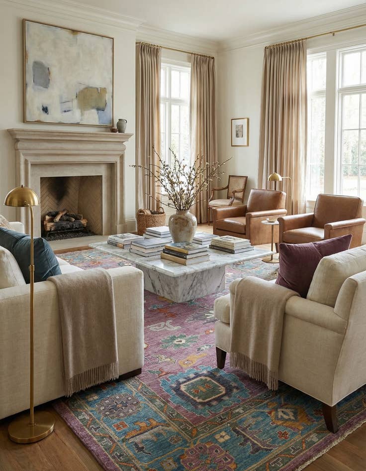 Detail image of  8' 9 x 12'  Hand Knotted Oushak Rug