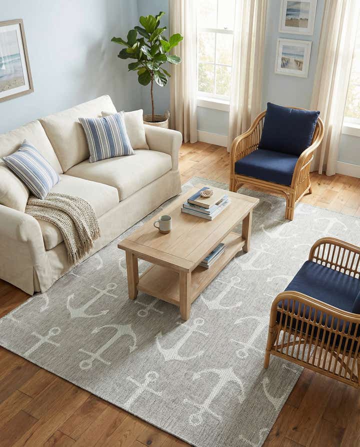 5' 3 x 8' Easy-Clean Coastal Indoor / Outdoor Rug