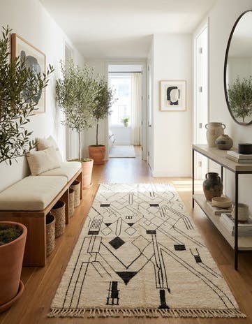 5' 2 x 12' 2 Hand Knotted Moroccan Wool Runner Rug