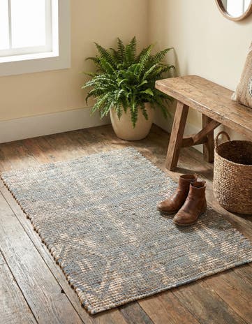 2' x 3' 1 Hand Woven Chenille Jute Rug