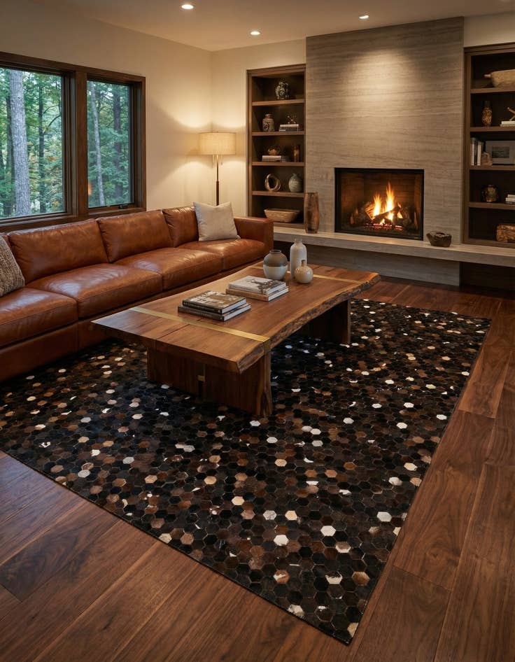 Detail image of 8' x 9' 10 Cowhide Stocks Rug