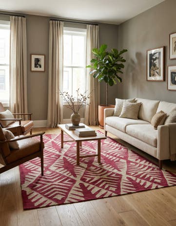 4' 5 x 6' 5 Hand Woven Kilim Modern Wool Rug
