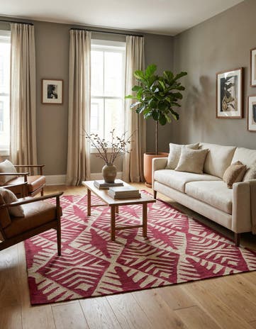 4' 5 x 6' 5 Hand Woven Kilim Modern Wool Rug