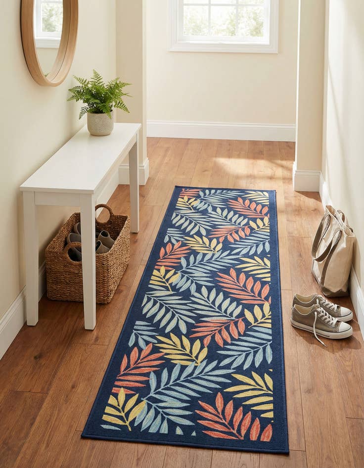 Detail image of 2' x 6'  Washable Belize Indoor / Outdoor Runner Rug