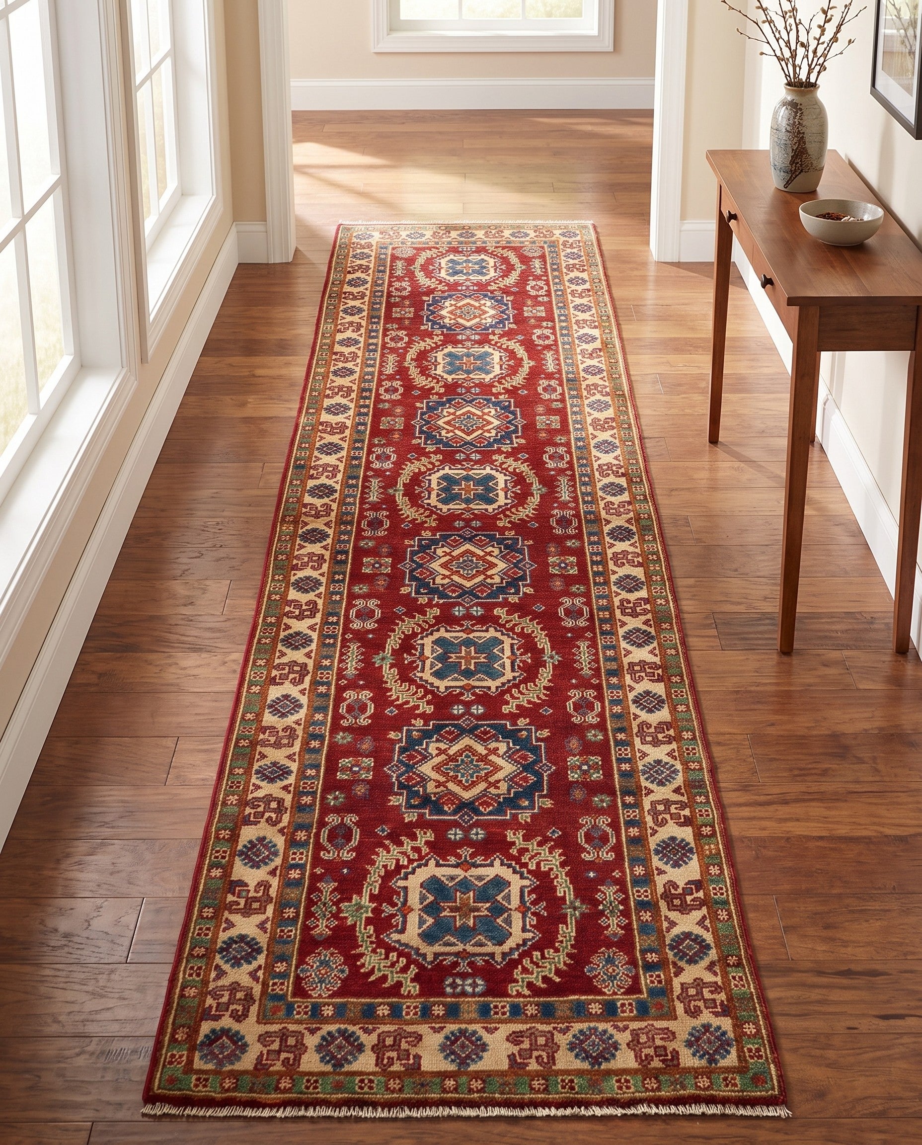 2' 9 x 10' 1 Hand Knotted Kazak Runner Rug