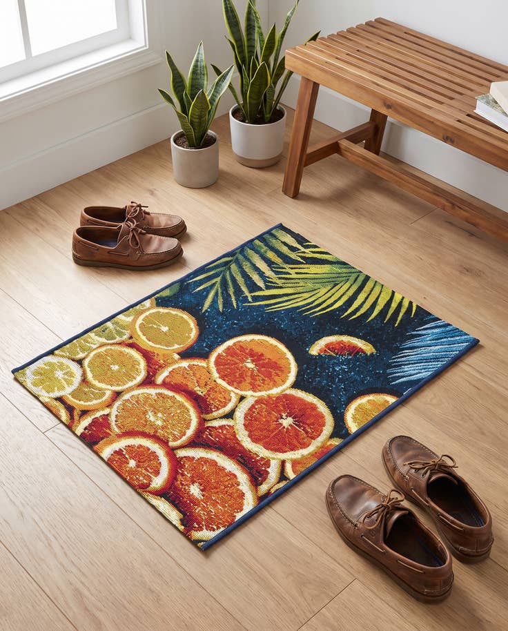 Detail image of 2' x 3' Easy-Clean Coastal Indoor / Outdoor Rug