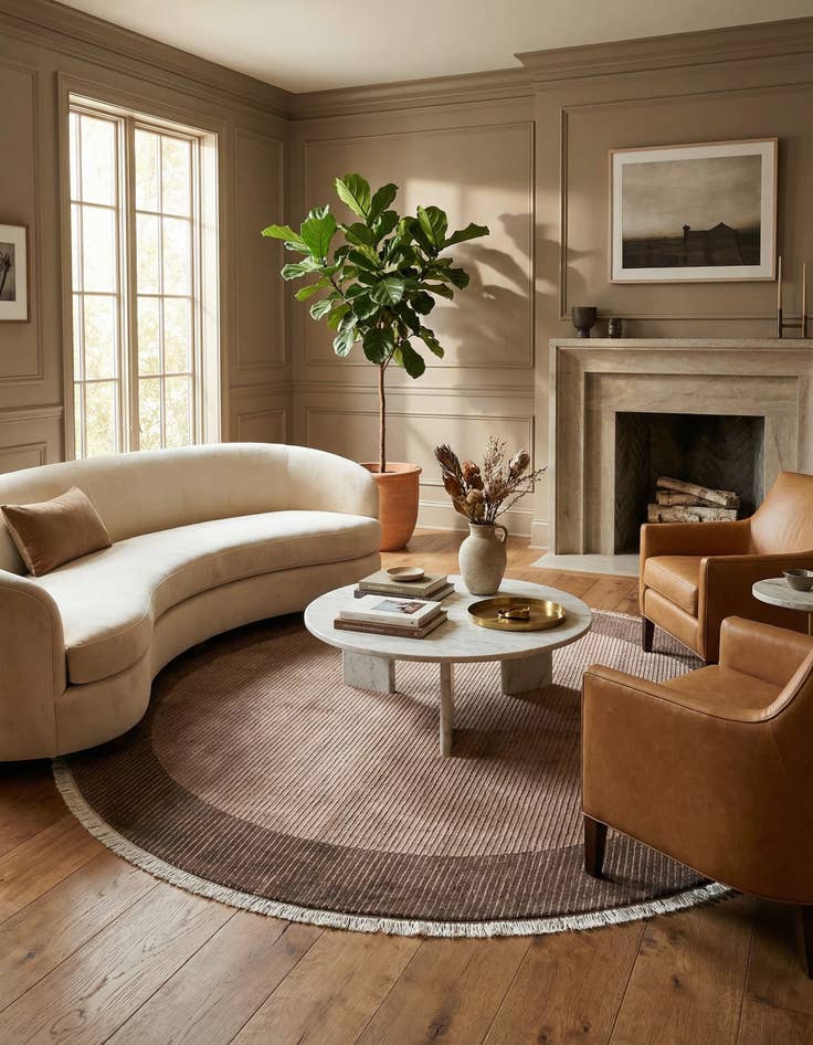 Detail image of 6' 5 x 6' 5  Hand Knotted Darya Wool Round Rug