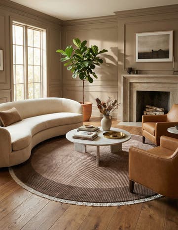 6' 5 x 6' 5 Hand Knotted Darya Wool Round Rug