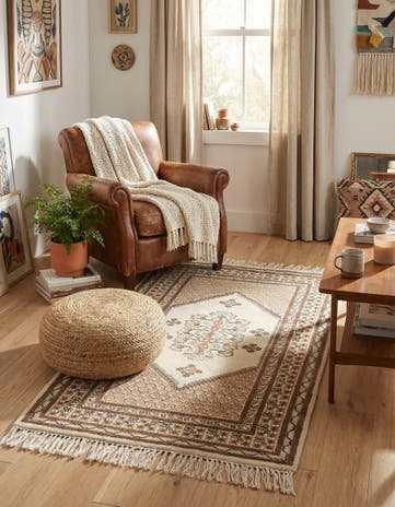 3' 2 x 5' 4 Hand Knotted Moroccan Wool Rug