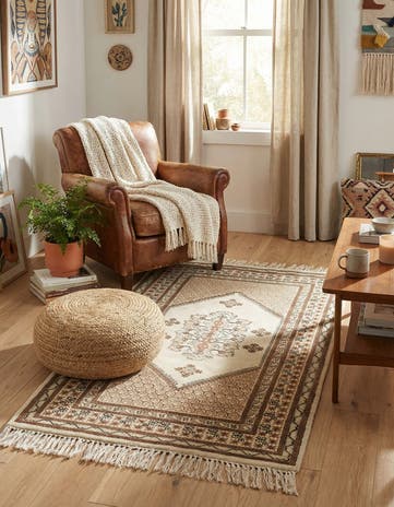 3' 2 x 5' 4 Hand Knotted Moroccan Wool Rug