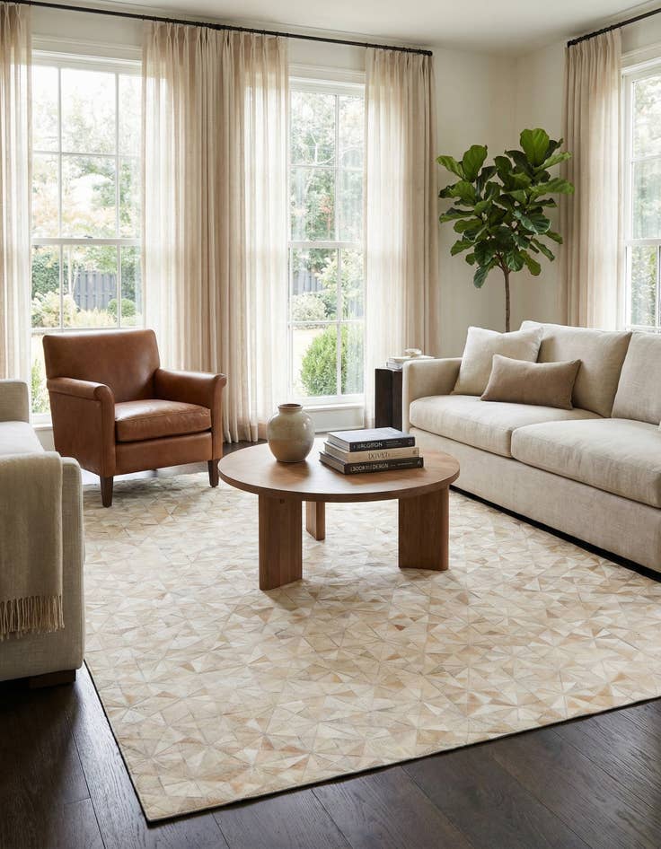 Detail image of 6' 9 x 9' 7 Cowhide Stocks Rug