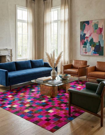 7' 11 x 9' 10 Cowhide - Patchwork Rug